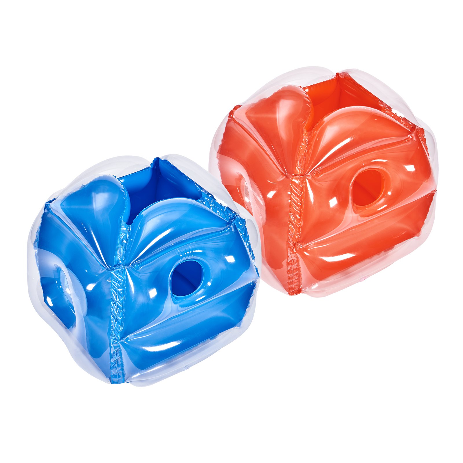 VEVOR Nadmuchiwane piłki Bumper Ball, 2 sztuki, 0,6 m, dla dzieci i młodzieży, PVC Bumper Ball do gier zespołowych na świeżym powietrzu, zabawki na plac zabaw, podwórko, kolor czerwony i niebieski, grubość 0,3 mm