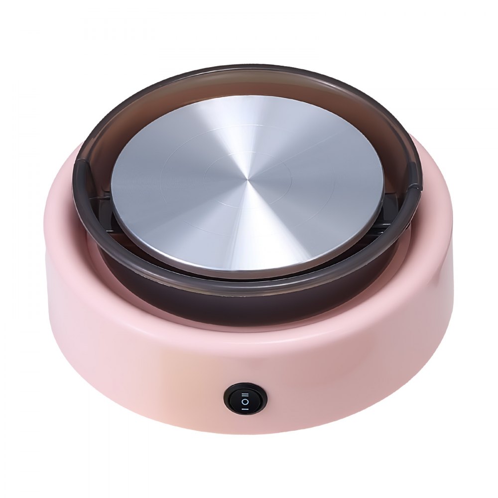 VEVOR Mini koło garncarskie, stół obrotowy 158 mm z regulowaną prędkością obrotową (0-140 obr./min), elektryczne koło gliniane z narzędziami do rzeźbienia w glinie do zajęć z ceramiki DIY, różowe, okrągłe