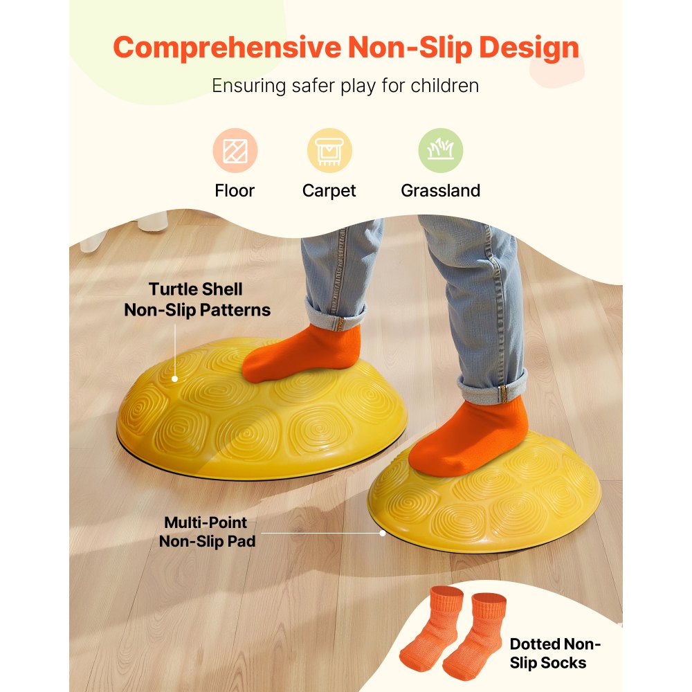 VEVOR Balance Stepping Stones for Children, Set of 6, up to 100 kg, Obstacle Course Coordination Toy for Indoor or Outdoor Play, Stacking Stones, Balance Game for Children 3 Years and Up