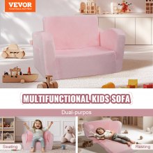 Sofa dziecięca VEVOR kanapa dziecięca fotel dziecięcy składany różowy 104x58x32cm meble dziecięce