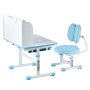 VEVOR Desk, Children's Desk, Work Table and Chair, Height Adjustable (54-73 cm), Load Capacity (100 kg), 0-40° Tiltable Table with Bookshelf for Bedroom, Study, School, Blue