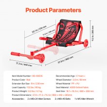 VEVOR pojazd trójkołowy dla dzieci Drifter Trike hulajnoga trójkołowa 4 lata 960x440x285mm