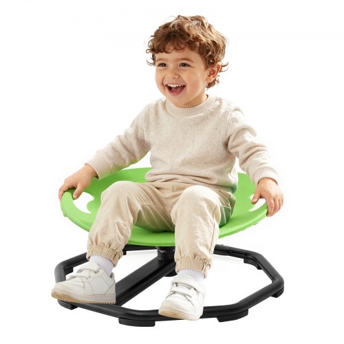 Krzesło obrotowe VEVOR dla dzieci z autyzmem, sensoryczne, obrotowe siedzisko, 50 kg, 435 x 410 mm, zielone, pomoc dla dzieci z ADHD w wieku 2–6 lat, wspomaga równowagę, koordynację ciała i siłę chwytu, materiał PP