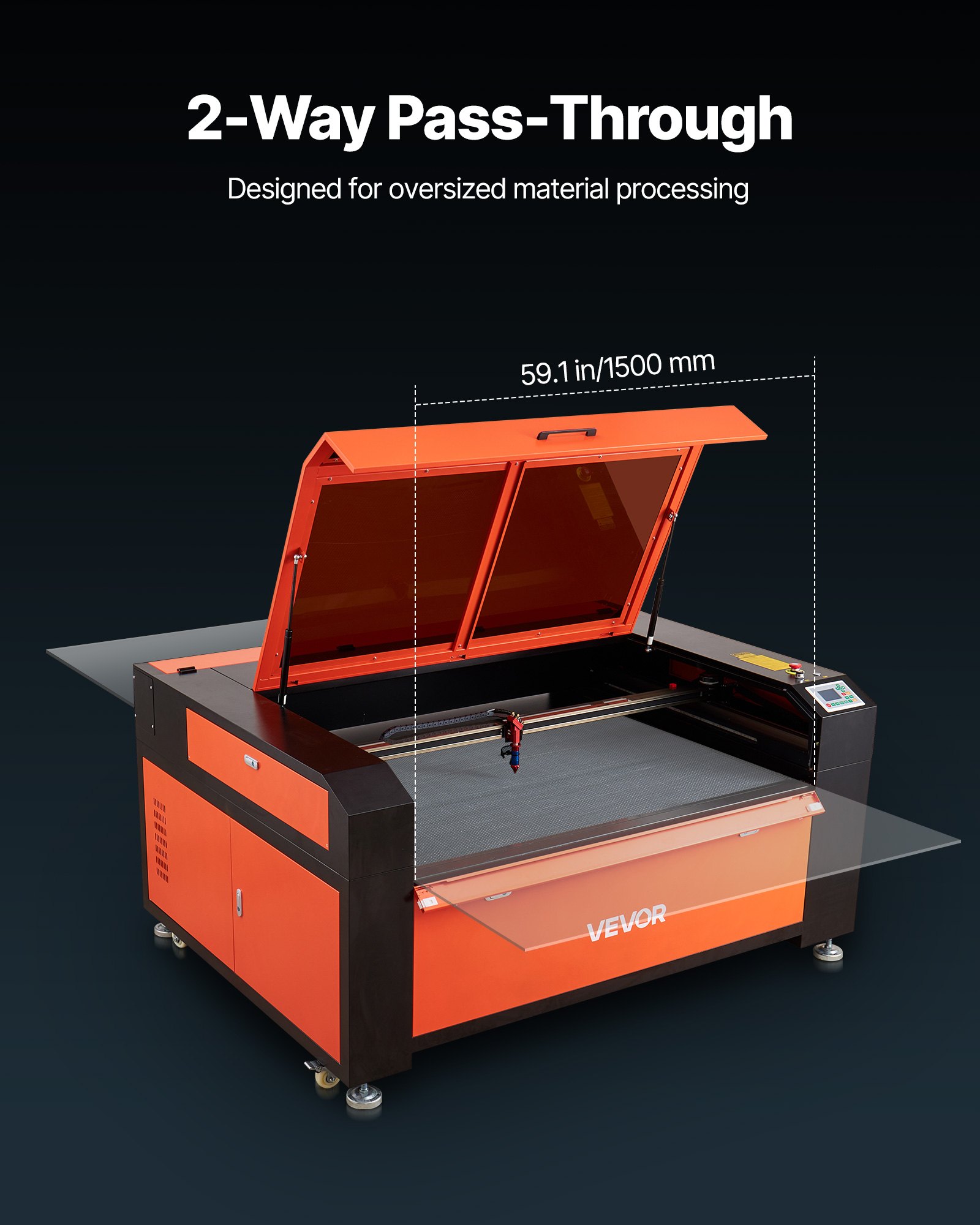 Grawerka laserowa CO2 VEVOR 130 W, obszar roboczy 1400 x 900 mm, maszyna do grawerowania i cięcia laserowego z chłodnicą wodną, ​​dwukierunkowe wspomaganie przepływu powietrza, prędkość 1200 mm/s, do drewna, akrylu i szkła