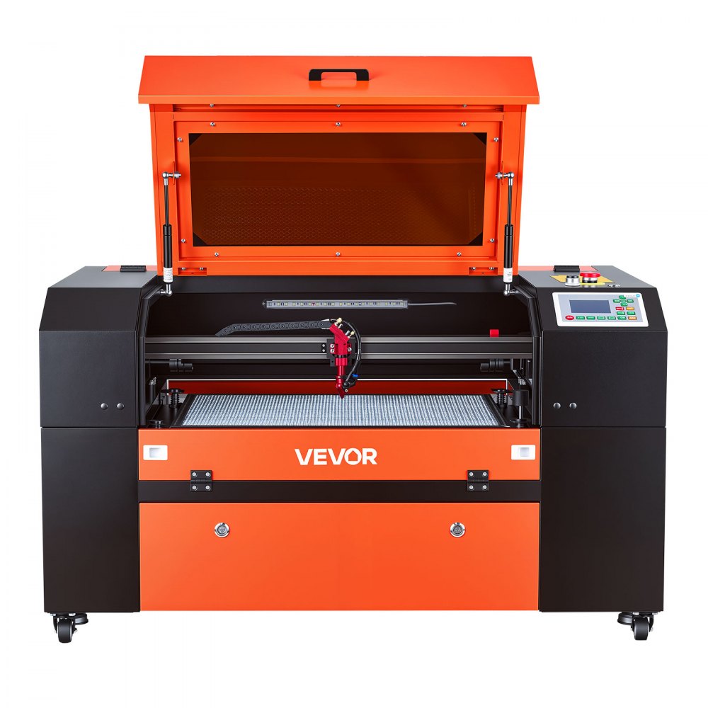Grawerka laserowa CO2 VEVOR 60 W, obszar roboczy 600 x 400 mm, urządzenie do grawerowania i cięcia laserem CO2 z 4-kierunkowym podparciem powietrza, kompatybilne z LightBurn, CorelDRAW i RDWorks, do drewna, akrylu i szkła