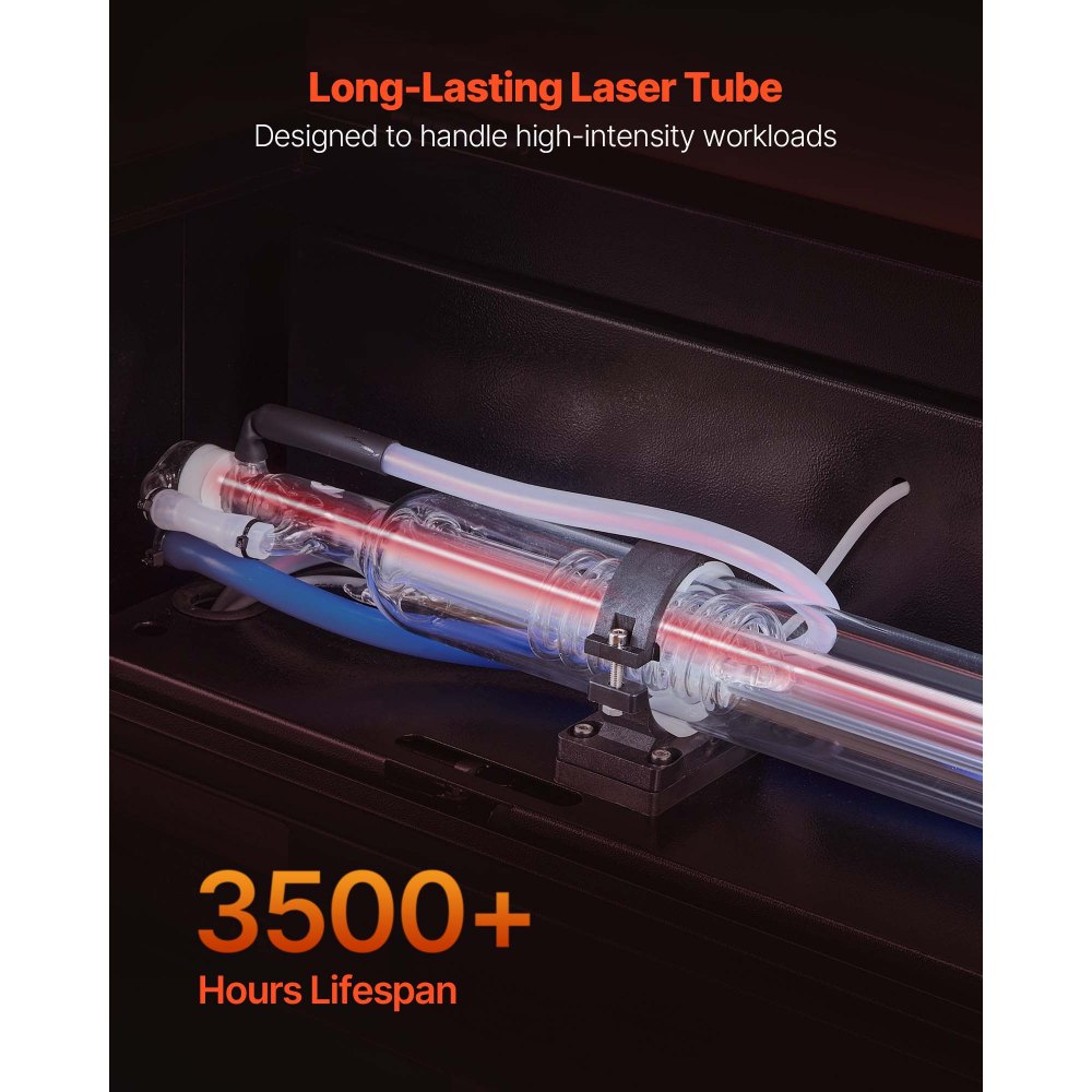 Grawerka laserowa CO2 VEVOR 60 W, obszar roboczy 600 x 400 mm, urządzenie do grawerowania i cięcia laserem CO2 z 4-kierunkowym podparciem powietrza, kompatybilne z LightBurn, CorelDRAW i RDWorks, do drewna, akrylu i szkła
