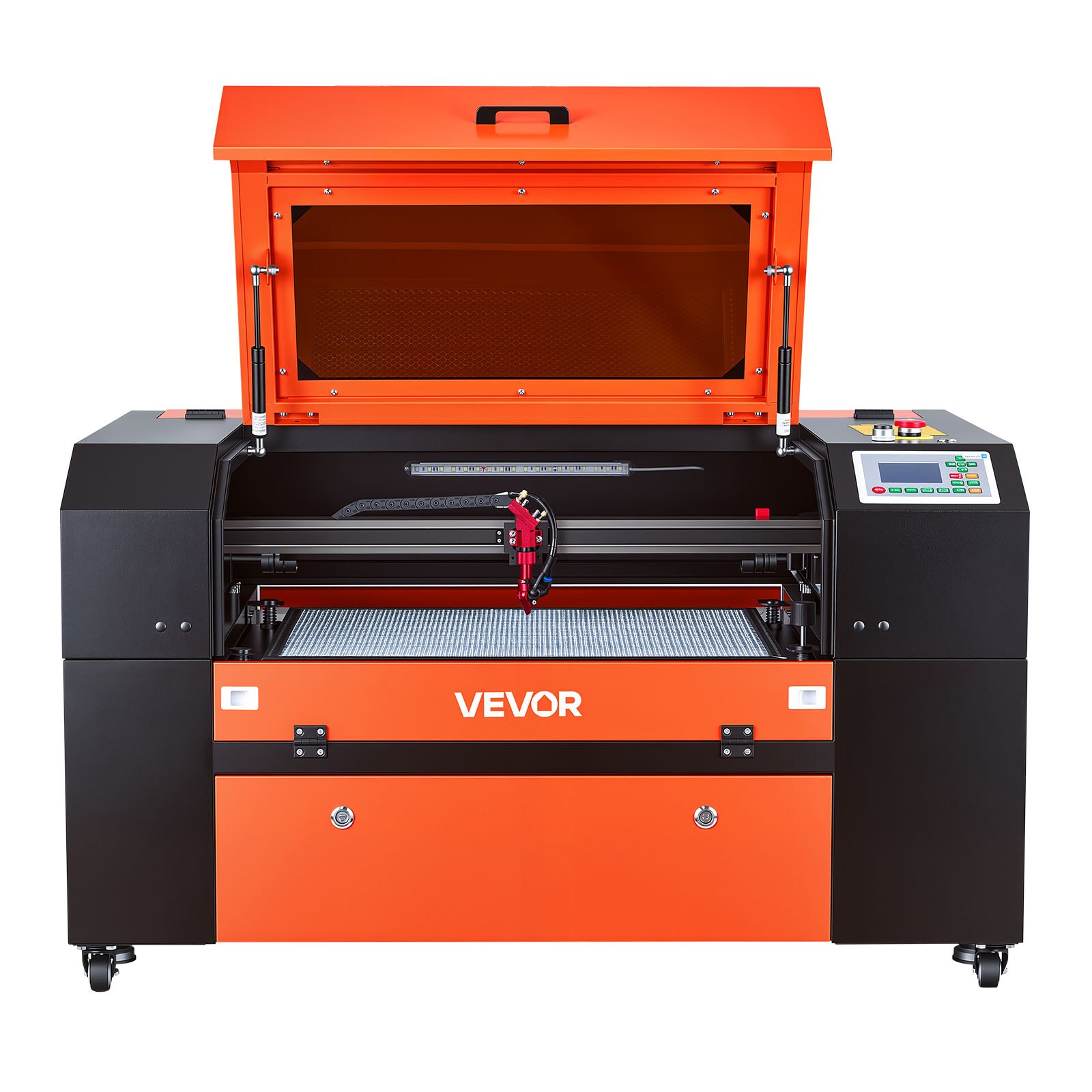 Grawerka laserowa CO2 VEVOR 60 W, obszar roboczy 600 x 400 mm, urządzenie do grawerowania i cięcia laserem CO2 z 4-kierunkowym podparciem powietrza, kompatybilne z LightBurn, CorelDRAW i RDWorks, do drewna, akrylu i szkła