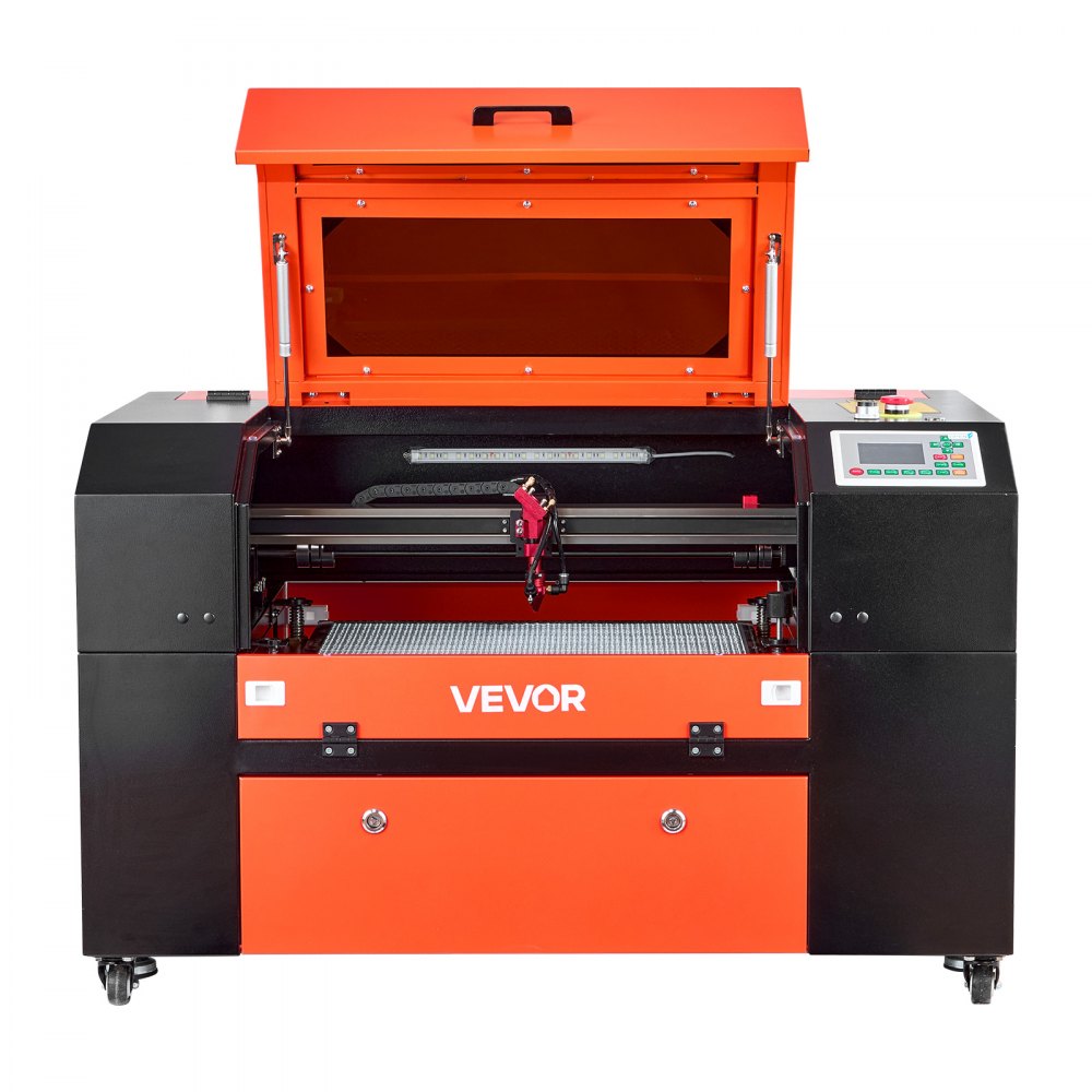 Grawerka laserowa CO2 VEVOR 50 W, obszar roboczy 500 x 300 mm, urządzenie do grawerowania i cięcia laserowego z 4-kierunkowym podparciem powietrza, kompatybilne z LightBurn, CorelDRAW i RDWorks, do drewna, akrylu i szkła