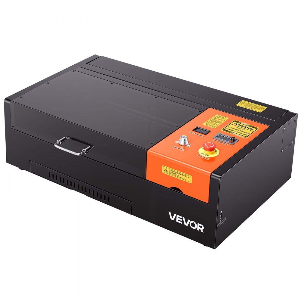 VEVOR CO2 Grawerka laserowa 45 W, 300 x 200 mm, stołowa maszyna do grawerowania laserowego CO2 z osią obrotową, wspomaganiem pneumatycznym, kompatybilna z LightBurn, CorelDRAW i GRBL, do drewna, akrylu i szkła