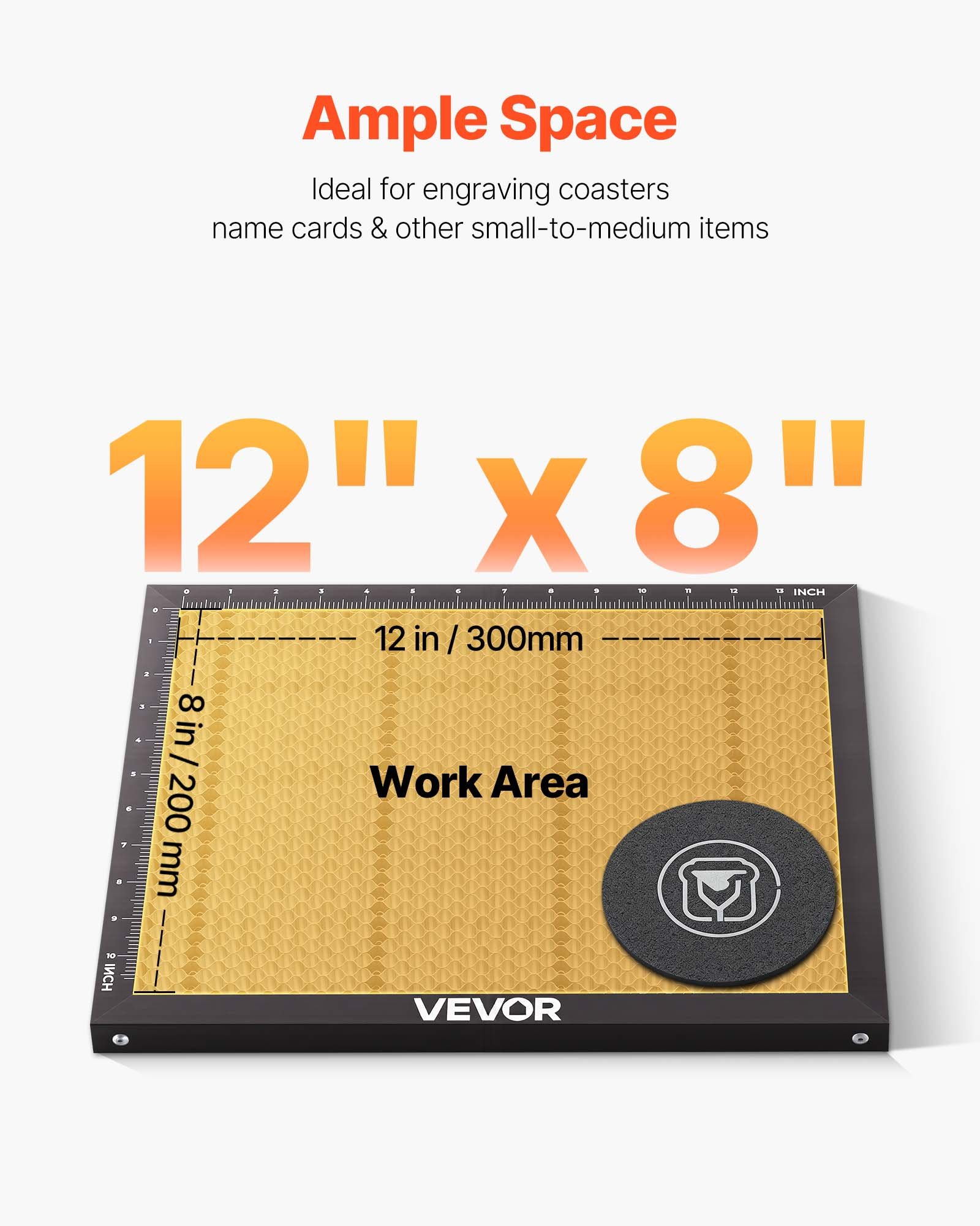 VEVOR CO2 Grawerka laserowa 45 W, 300 x 200 mm, stołowa maszyna do grawerowania laserowego CO2 z osią obrotową, wspomaganiem pneumatycznym, kompatybilna z LightBurn, CorelDRAW i GRBL, do drewna, akrylu i szkła