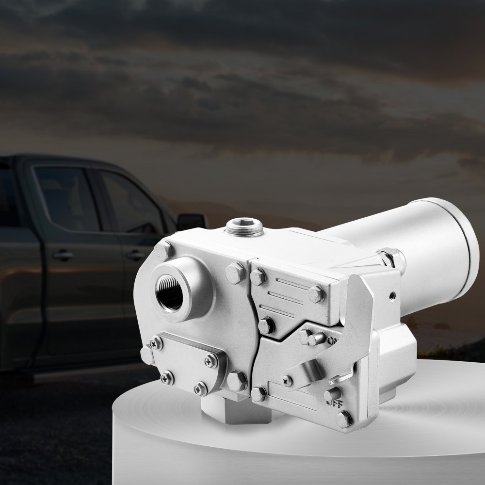 Pompa do transferu paliwa VEVOR, 12 V DC, 15 GPM, 1/5 KM, elektryczna pompa do oleju napędowego z przekładnią zębatą i automatycznym dyszem paliwa, długi wąż wlotowy i wylotowy do benzyny, oleju napędowego, nafty