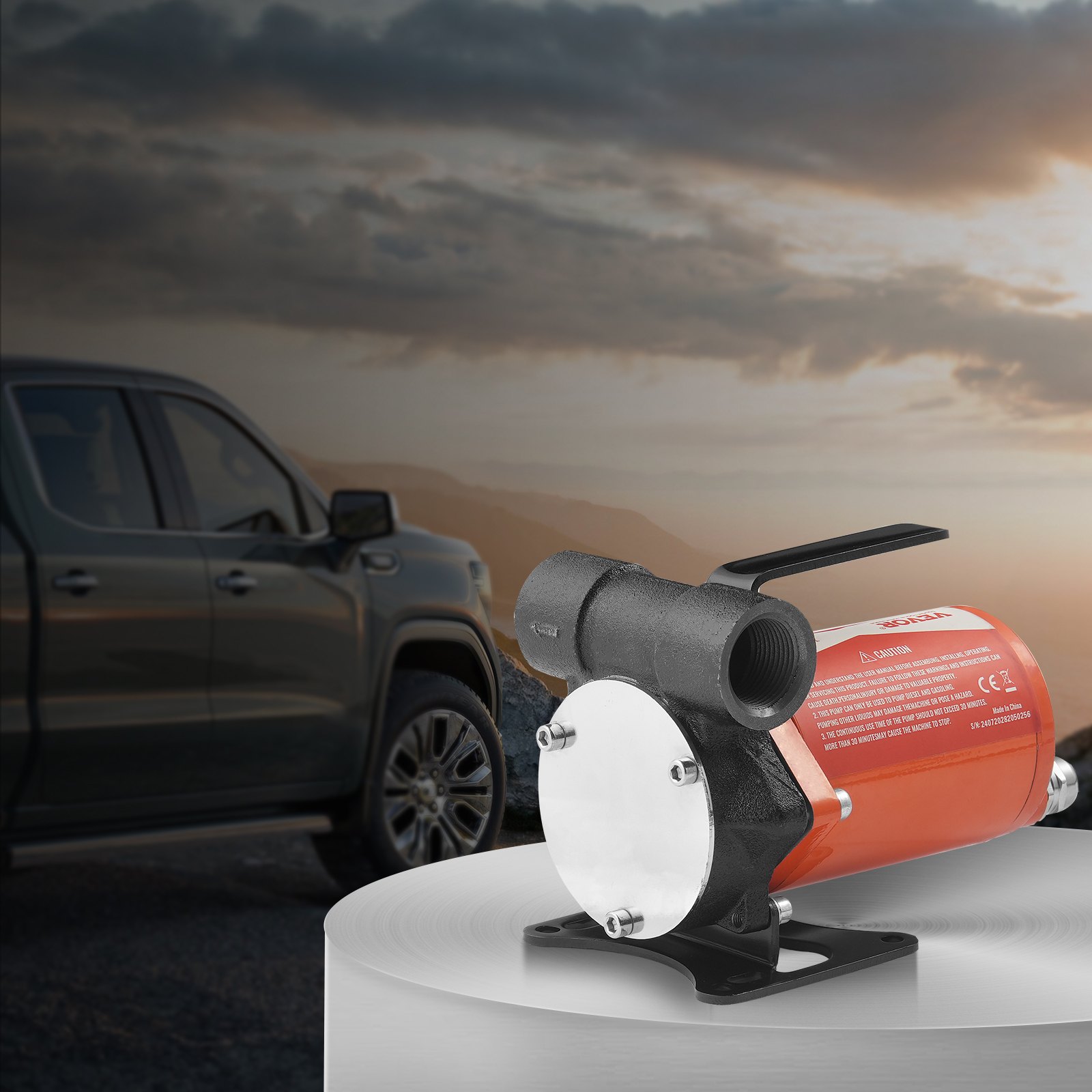 Pompa do oleju napędowego VEVOR, 12 V DC, 8 GPM, 1/6 KM, pompa do oleju opałowego z automatycznym wyłącznikiem pistoletu, pompa transferowa, długi wąż wlotowy i wylotowy do benzyny, oleju napędowego, nafty i mieszanek metanolu