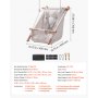 VEVOR Baby Swing 30 kg Weight Capacity 3 Modes Canvas Hammock Swing White, for Indoor and Outdoor, 5-Point Harness and Tree Straps, Wooden Hanging Seat with Integrated Cushion for Baby to Toddler