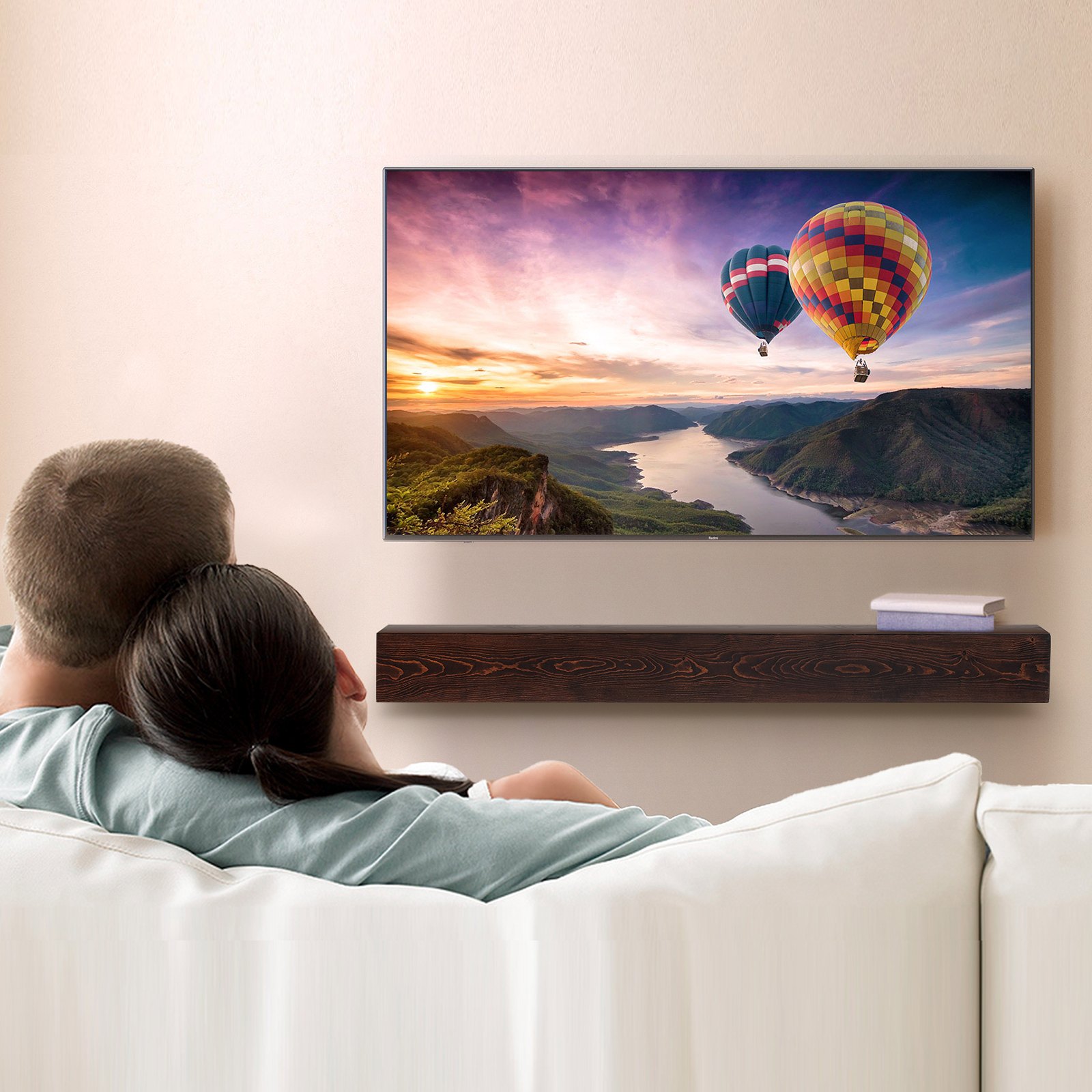 VEVOR mantelpiece, 183.9 x 20.3 x 12.7 cm, load capacity 22.7 kg, natural wood mantelpiece for above the fireplace, floating farmhouse wall-mounted shelf, handcrafted mantelpiece as wall decoration, rustic brown