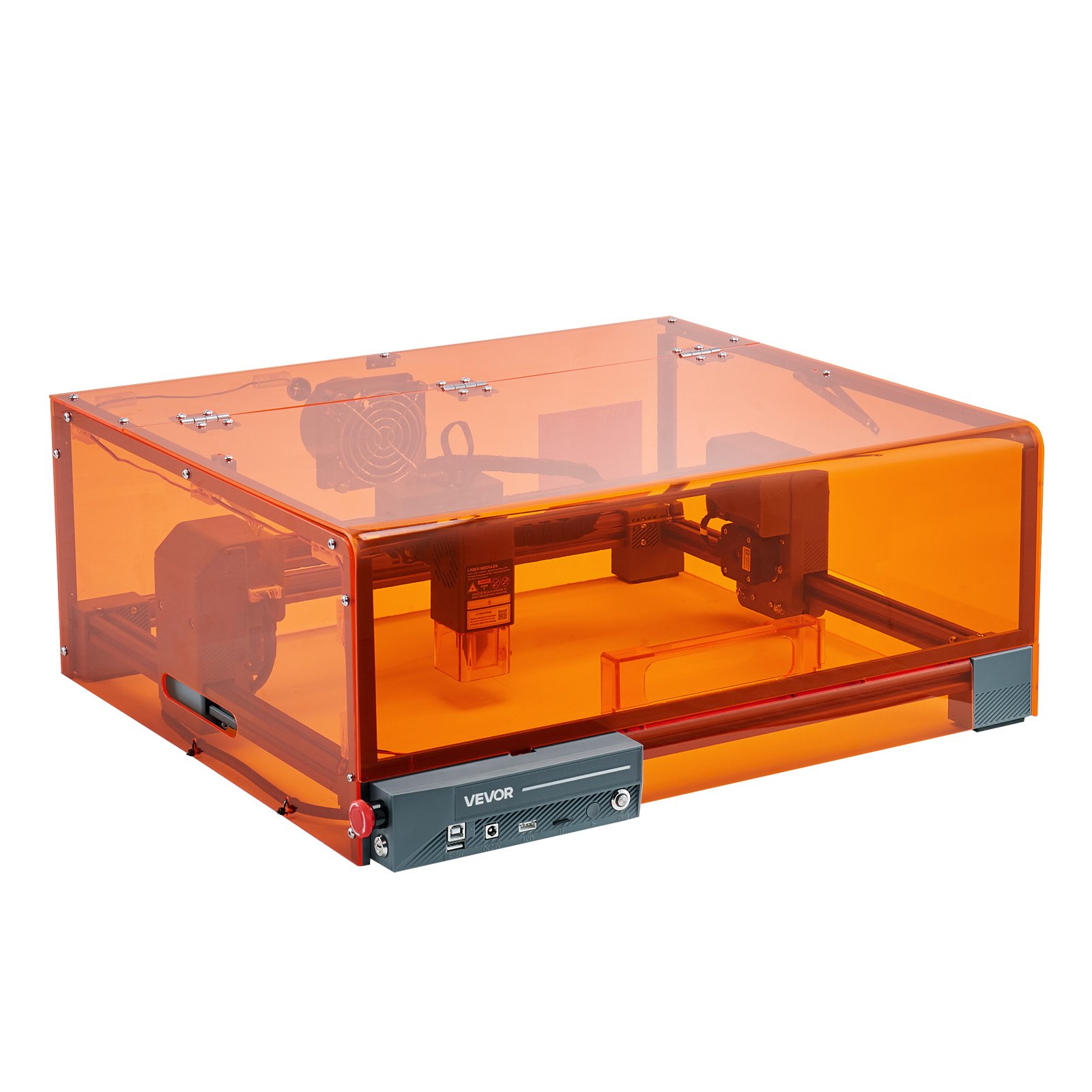 Grawerka laserowa VEVOR, 10 W, maszyna do grawerowania i cięcia laserowego z obudową, przecinarka laserowa, maszyna do grawerowania, obszar roboczy 300 x 300 mm, 7000 mm/min, do drewna, skóry, szkła, niektórych metali, klasa 1