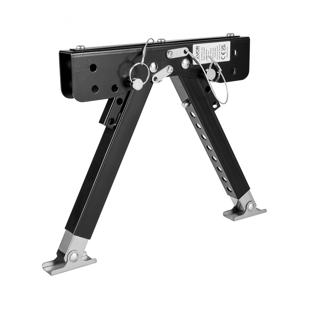 Stabilizator schodów VEVOR RV, regulowany pod względem wysokości zestaw podpór schodów, stabilizatory schodów ze stali malowanej proszkowo do przyczep kempingowych, przyczep i kamperów, regulowany w zakresie 76,2–381 mm