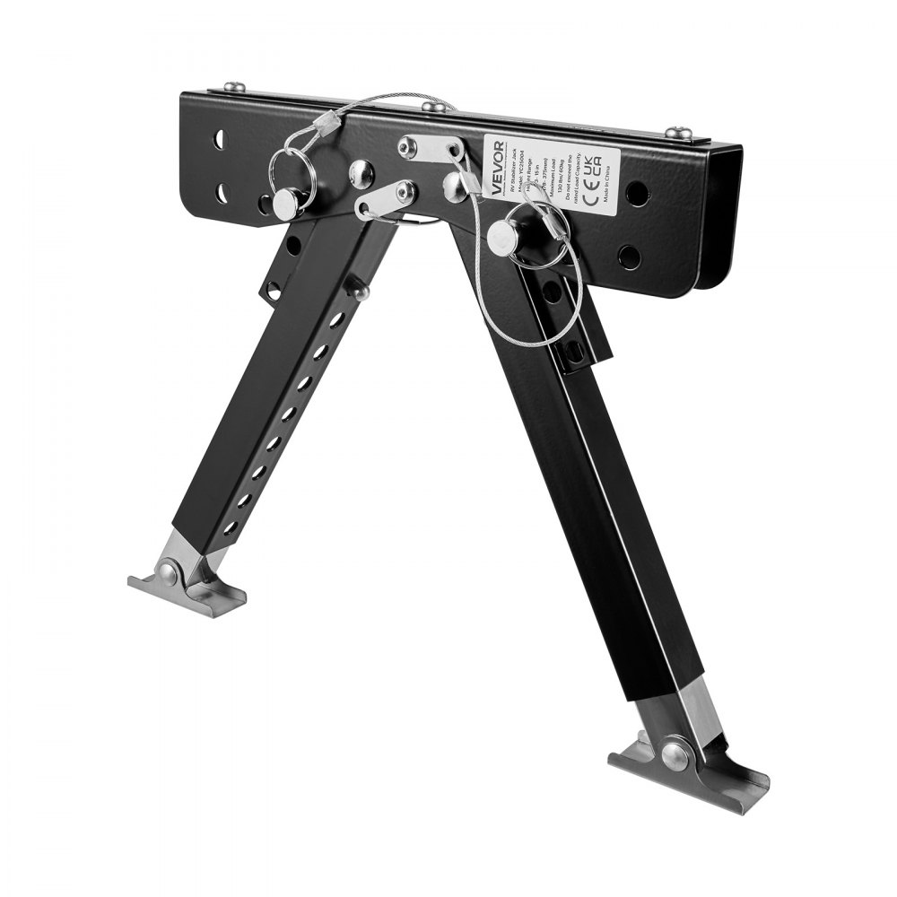 Stabilizator schodów VEVOR RV, regulowany pod względem wysokości zestaw podpór schodów, stabilizatory schodów ze stali malowanej proszkowo do przyczep kempingowych, przyczep i kamperów, regulowany w zakresie 76,2–381 mm