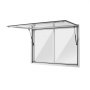 Okno sprzedażowe VEVOR do food trucków, 1220 x 915 mm, wykonane ze stopu aluminium, okno koncesyjne do food trucków, otwierane do 85°, 2 akrylowe okna przesuwne, klapa sprzedażowa, hak holowniczy, osłona przeciwdeszczowa