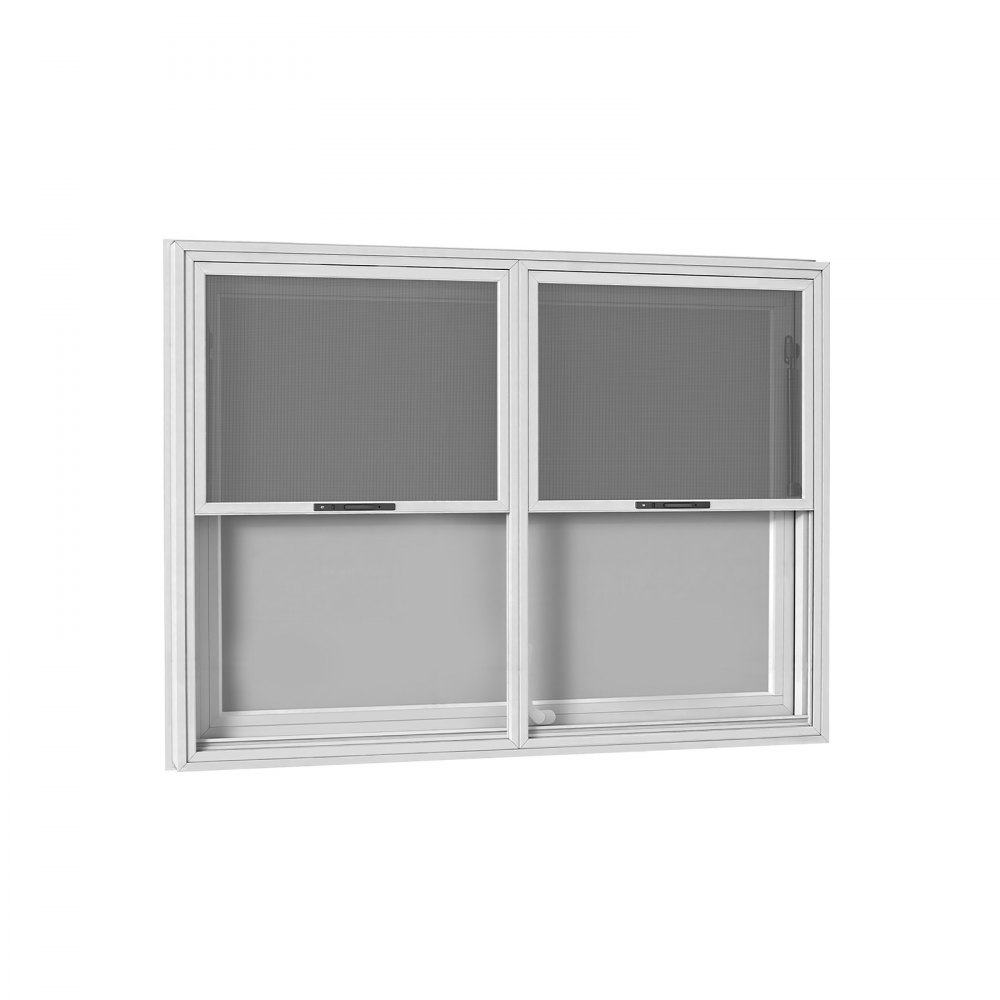 Okno sprzedażowe do food trucków VEVOR, 1220 x 915 mm, ze stopu aluminium, otwierane do 85°, 2 stałe szyby u góry, 2 przesuwne moskitiery u dołu, klapa sprzedażowa, osłona przeciwdeszczowa