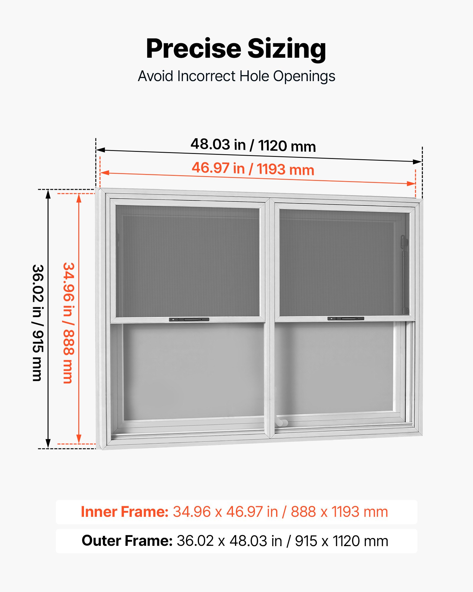 Okno sprzedażowe do food trucków VEVOR, 1220 x 915 mm, ze stopu aluminium, otwierane do 85°, 2 stałe szyby u góry, 2 przesuwne moskitiery u dołu, klapa sprzedażowa, osłona przeciwdeszczowa