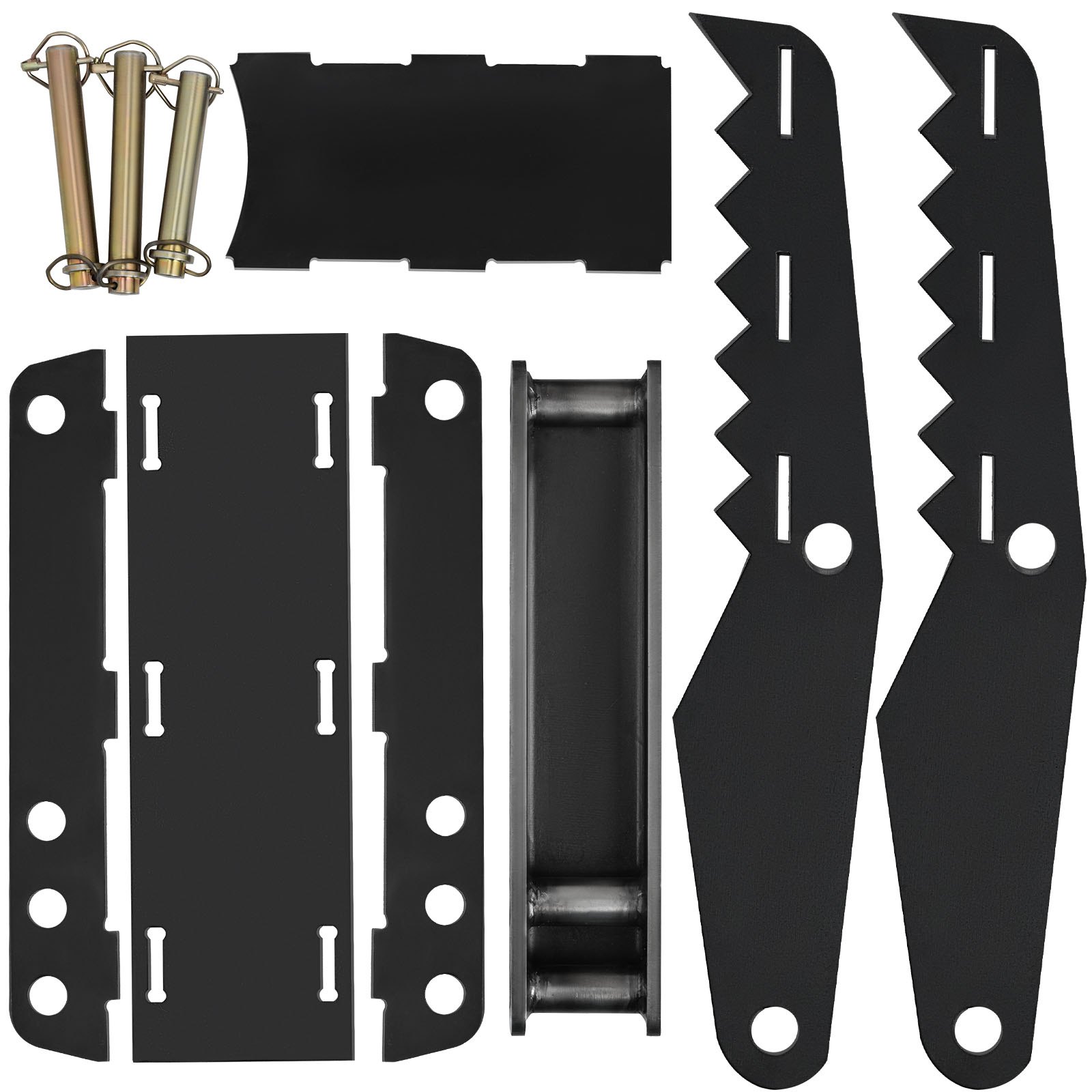 Ząb koparki VEVOR 61 cm, grubość zęba 1,27 cm, szerokość 15,24 cm, spawane mocowania kciukowe, montaż z grubych płyt stalowych, konstrukcja śrubowa, łatwy montaż, spawanie