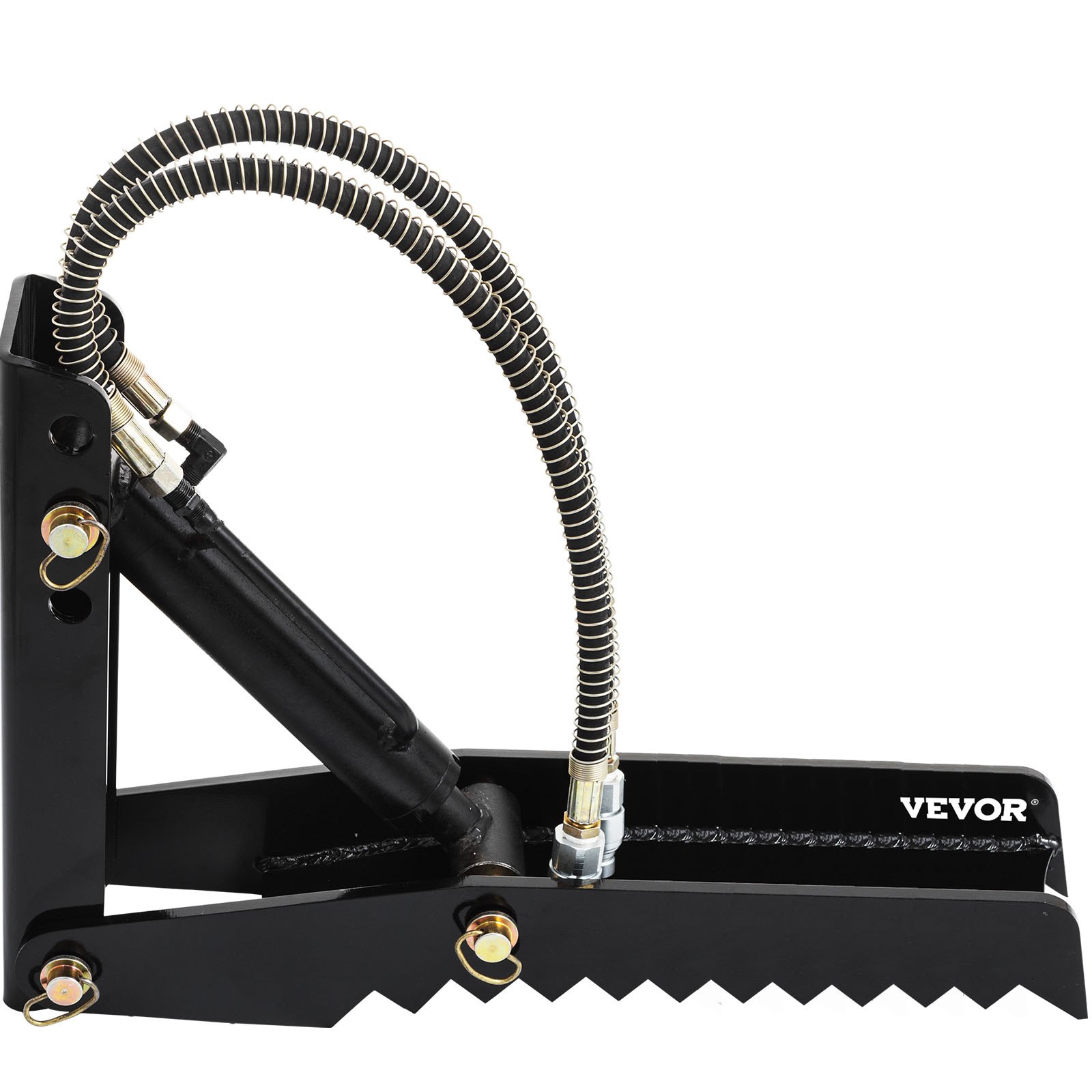 VEVOR 61x15,24x49 cm hydrauliczna koparko-ładowarka z gardzielą kciukową, spawana, zęby 1/2 cala, płyta stalowa o grubości 12 mm, konstrukcja przykręcana z siłownikiem hydraulicznym
