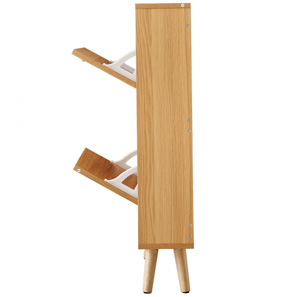 Szafka na buty VEVOR Slim, kolor drewna, 600 x 168 x 877 mm, wywrotka na buty z 2 klapami + górna komora do przechowywania, skrzynia na buty o nośności 36,28 kg, szafka na buty z litego drewna do przedpokoju