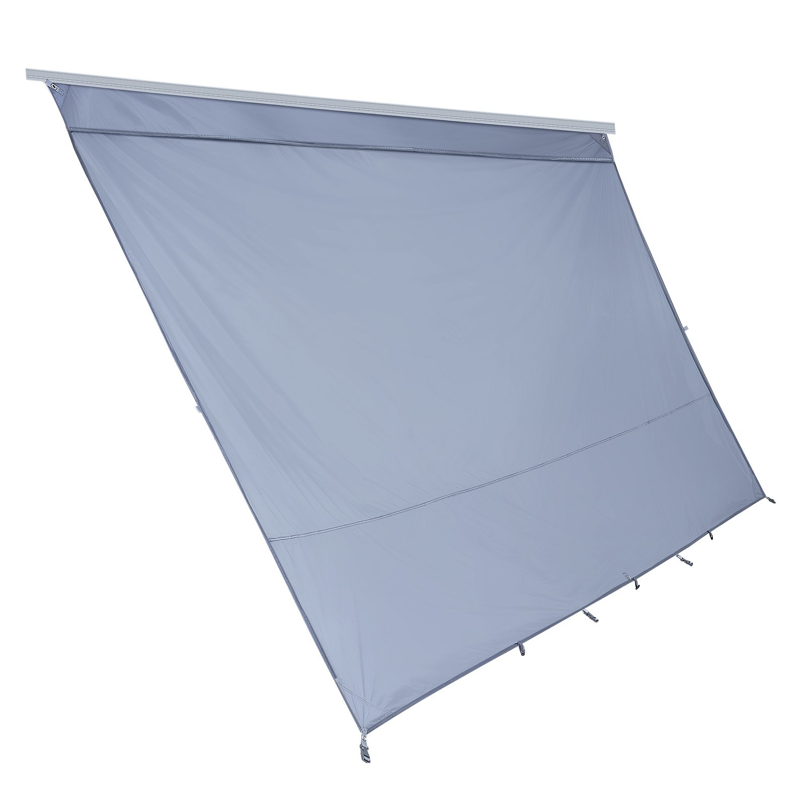 Osłona przeciwsłoneczna VEVOR (2 x 3,7 m) do markiz (4 m), przedni panel markizy z powłoką UV50+, zapinaną na zamek błyskawiczny, z podwójnie szytą siateczką poliestrową, osłona przeciwdeszczowa do kamperów, przyczep kempingowych i kempingowych