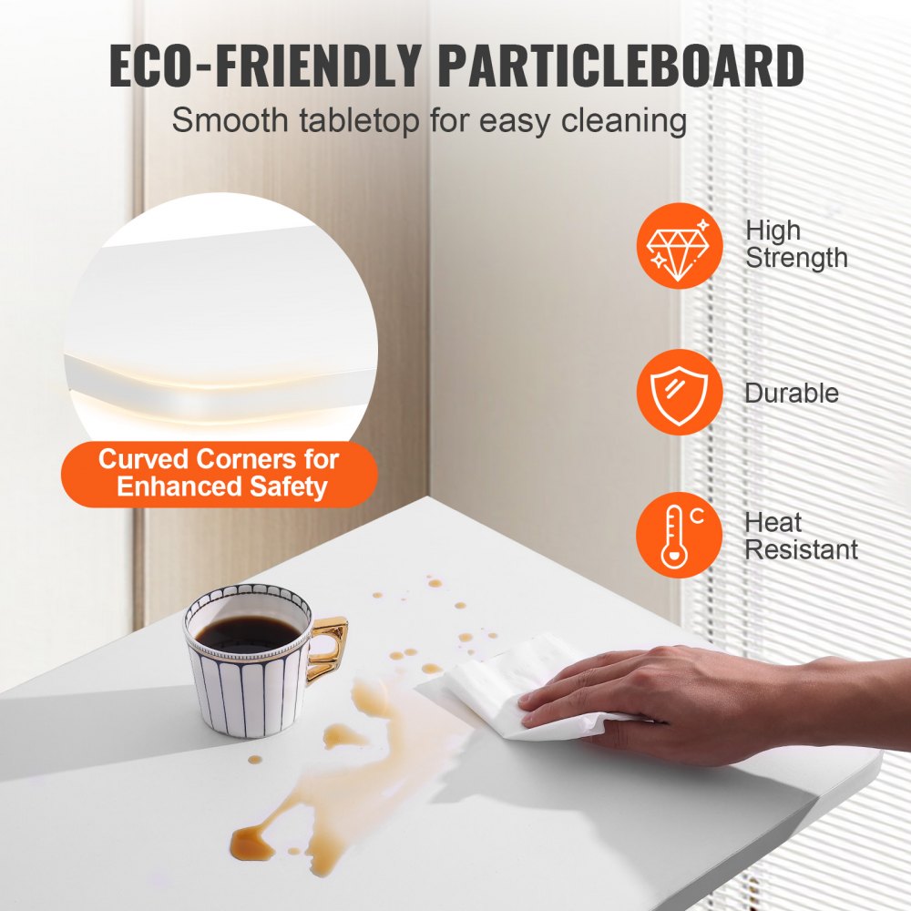 Stół składany VEVOR stół ścienny 59,94 x 39,62 x 14,99 cm, składany ściana kuchenna składany stolik ścienny biurko, stół do akademika salon sypialnia stabilna biała płyta wiórowa nośność 45,36 kg