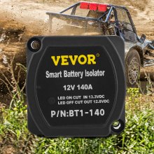 VEVOR Separator Akumulatorów Podwójny Przekaźnik Odłączania Akumulatora Zestaw Dzielonego Ładowania Przekaźnik Pomiaru Napięcia 12V 140A