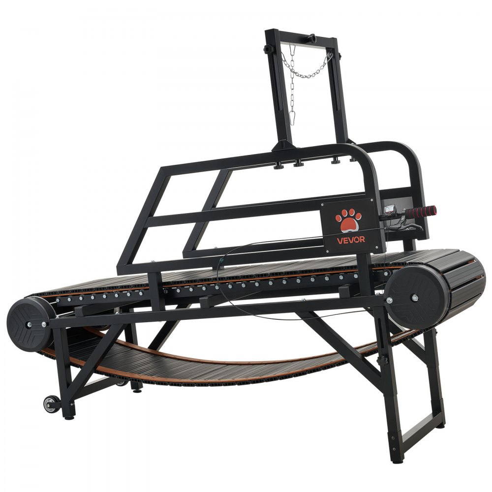 VEVOR Dog Treadmill for Medium/Large Dogs, Pet Running Machine Pacer Slatmill with Stepless Adjustment, Brake & Wheels, Upgrade Plastic Belt to Keep Pets Fit, Up to 199.6kg, 15cm Incline Height