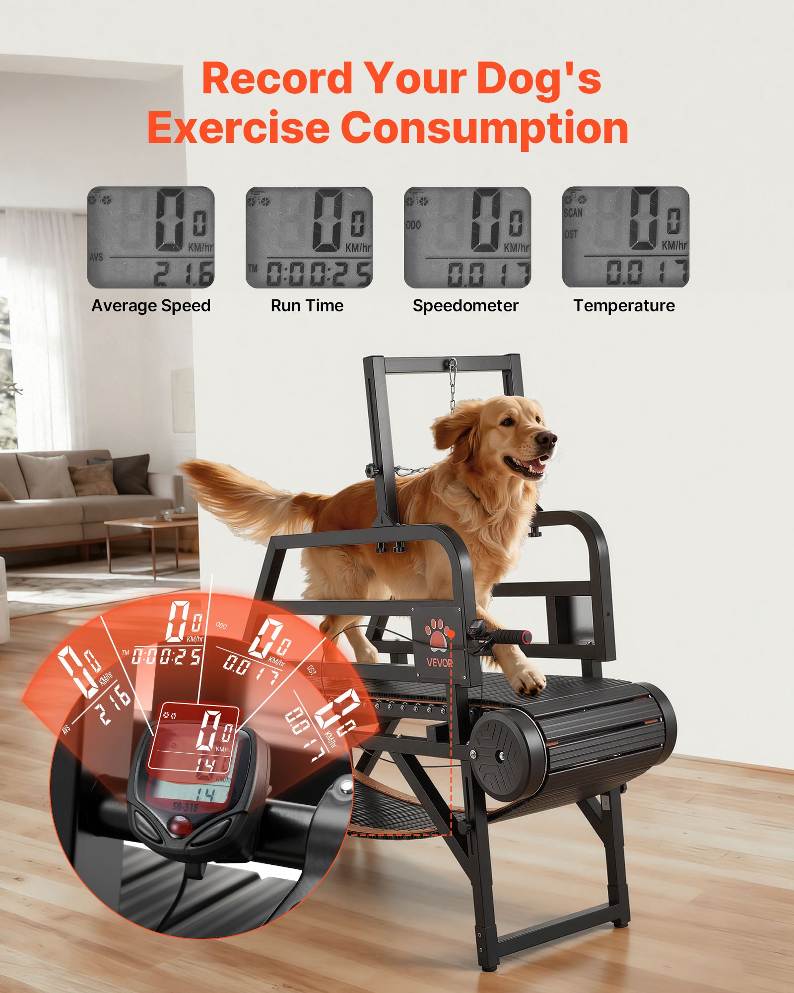 VEVOR Dog Treadmill for Small/Medium Dogs, Pet Running Machine Pacer Slatmill with Stepless Adjustment, Brake & Wheels, Upgrade Plastic Belt to Keep Pets Fit, Up to 199.6kg, 15cm Incline Height