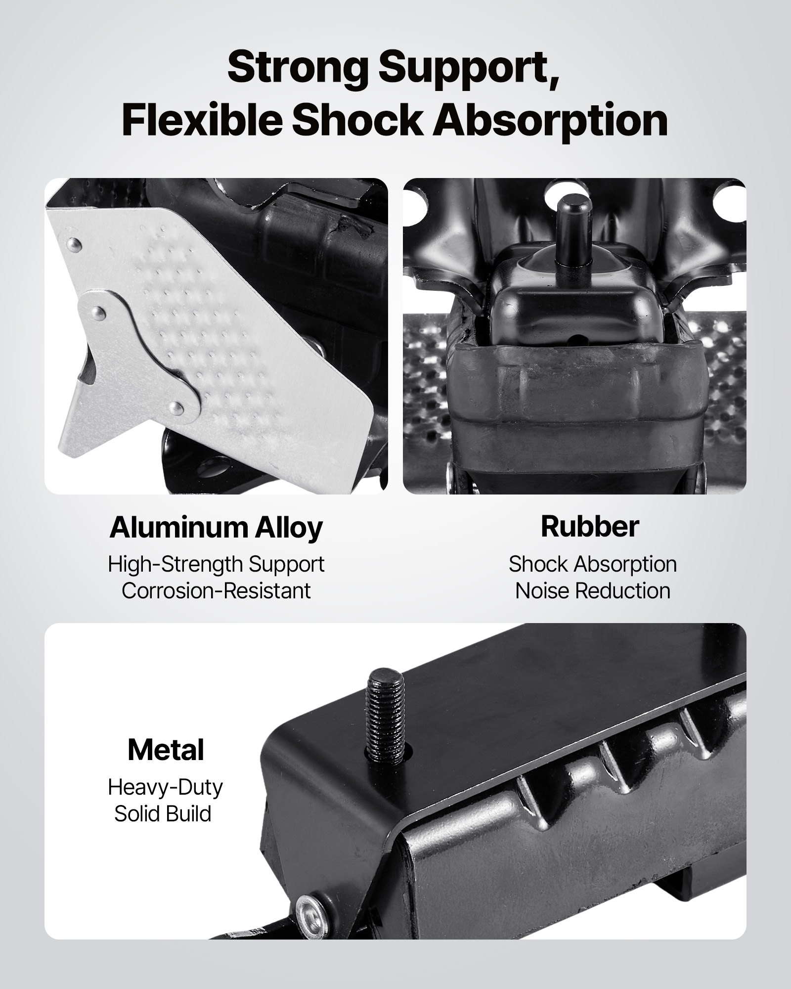 Zestaw mocowań silnika i skrzyni biegów VEVOR, zamiennik mocowania silnika (3-częściowy), kompatybilny z modelami Chevrolet Silverado 1500 5.3L V8 z lat 2007–2013, zastępuje OE# A5365, A5365, A2638, bezpieczne mocowanie