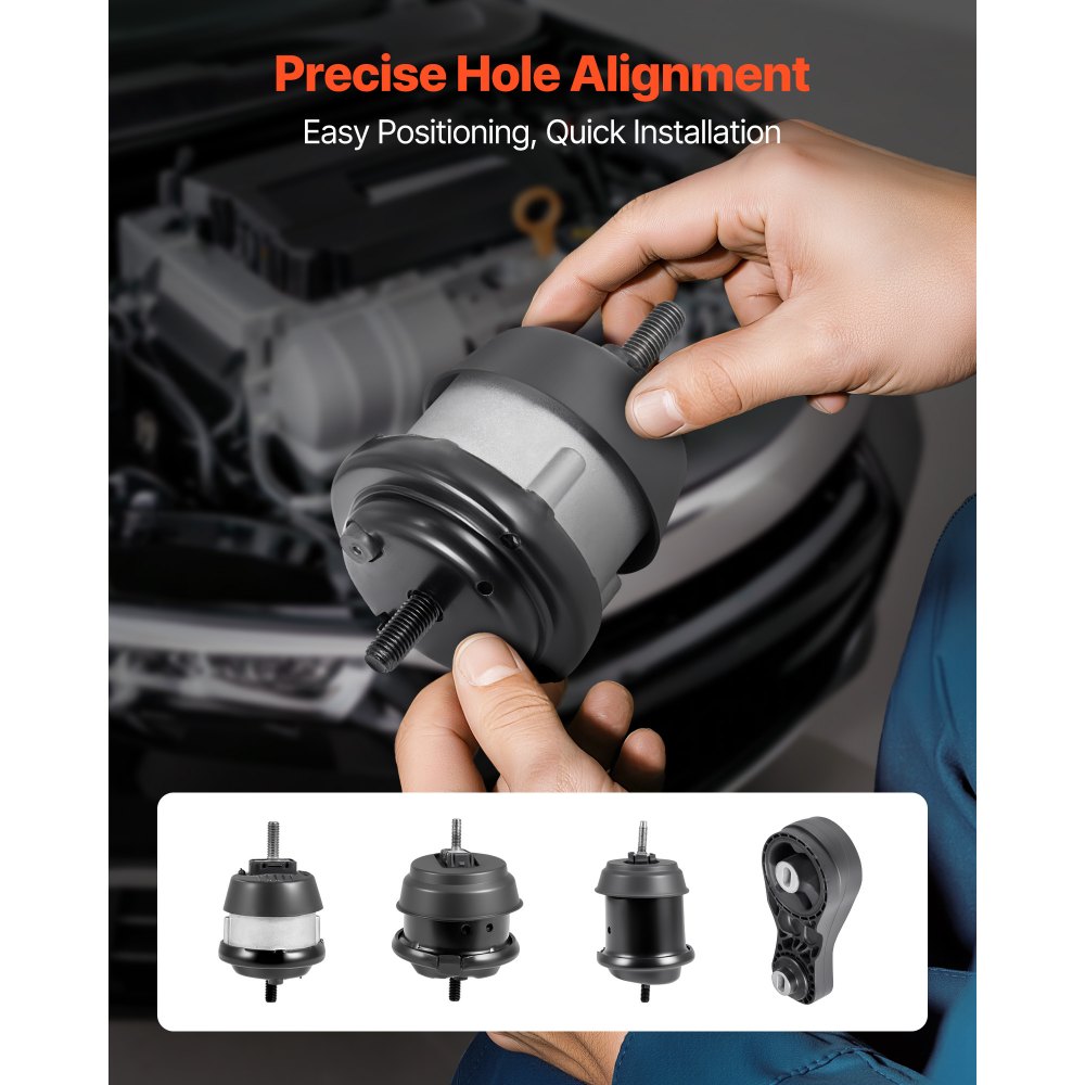 VEVOR Engine and Transmission Motor Mount Kit Replacement, Set of 4, Compatible with 2009–2017 Chevrolet Traverse 3.6L V6, Replace OE# A5548HY, A5549HY, A5458HY, A5444, Secure Support
