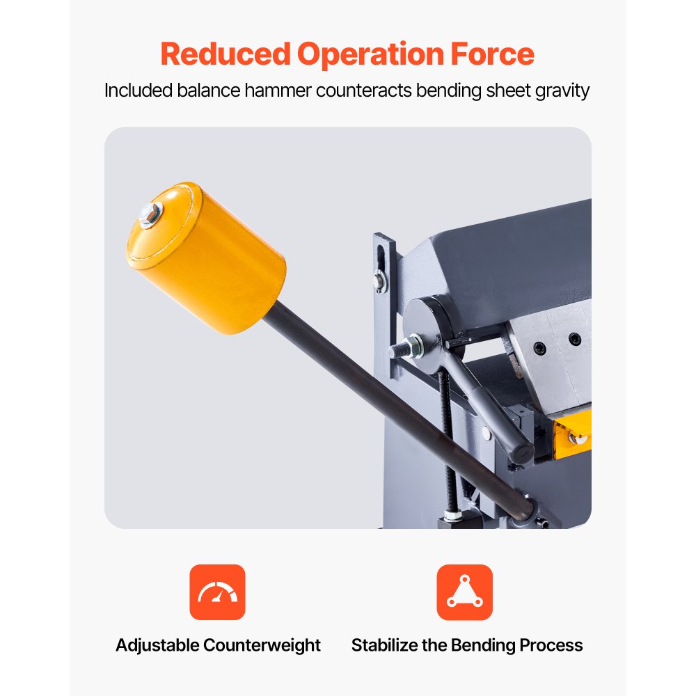 VEVOR Box and Pan Brake, 1270 mm Sheet Metal Bending Brake,16-Gauge Mild Steel Capacity, 0-135 Degree Adjustable, Metal Bender Machine with 16 Fingers, Heavy-Duty Aluminum Folder for Precise Bending