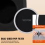 VEVOR Pianka izolacyjna do mikrofonu z dwuwarstwowym filtrem pop 40-60 mm