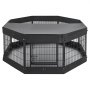 VEVOR Dog Playpen 61 cm 8 Panels Heavy Duty with Top Cover & Bottom Pad, Indoor Foldable Metal Exercise Pen Pet Fence with Door, Puppy Crate Kennel Pen for Dogs, Cats, and Other Small Animals, Black