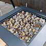 Szkło ognioodporne VEVOR, 4,5 kg, kamienie szklane, odblaskowe koraliki szklane do palenisk o średnicy 12,7 mm, kamienie szklane do palenisk, szkło kominkowe, kryształ ogniowy, koraliki ogniowe, do kominków gazowych, złoty, przezroczysty, kolor miedziany
