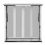 Okno sprzedażowe do food trucków VEVOR 915 x 915 x 110 mm, stop aluminium, okno koncesyjne z ochroną przed deszczem, otwierane do 85°, składana półka, z 4 przesuwanymi moskitierami i hakami holowniczymi