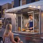 VEVOR Concession Window Folding Shelf 1220x915mm Aluminum Alloy Service Window, for Food Truck, Up to 85 Degrees, w/ 4 Sliding Screen Windows, Awning Door and Drag Hook, Rainwater Resistant