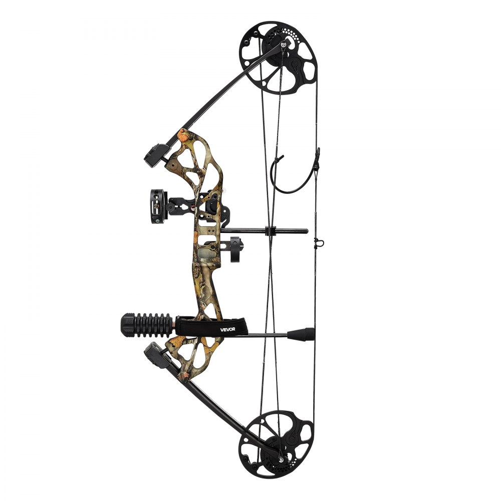 VEVOR Compound Bow Archery, Adjustable 482.6-762 mm Draw Length, Compound Bow Package for Beginners, 8.62-31.75 kg Draw Weight, Right-Handed Kit with Hunting Equipment, 320 fps, Camouflage