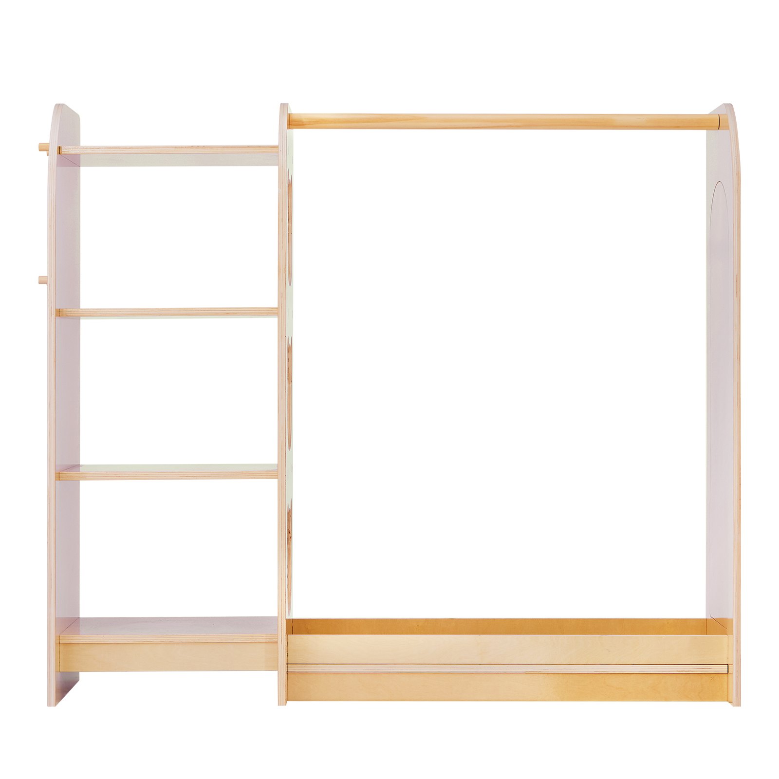 VEVOR Szafa dziecięca 120x40x106 cm, Szafa dziecięca z lustrem, drążkiem na ubrania i półkami, Drewniana szafa z multipleksu dla dziewczynek, Szafa dziecięca do przebierania się i sypialni, Naturalne drewno