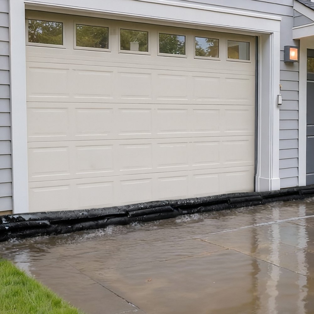 VEVOR Flood Barrier, 8 Pack, 480 x 435 mm Flood Bags Activated by Water, Reusable Water Absorbent Barrier, Sandless Sandbags Blockage, Flooding Prevention Bags for Home, Doorway, Basement, Garage