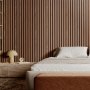 VEVOR Acoustic Panels, Acoustic Panels, 2400 x 200 mm, MDF Accent Wood Wall Panels for Modern Interior Walls, Artificial Wood Wall Panels for Stylish Decor and Noise Reduction, Walnut, Set of 4