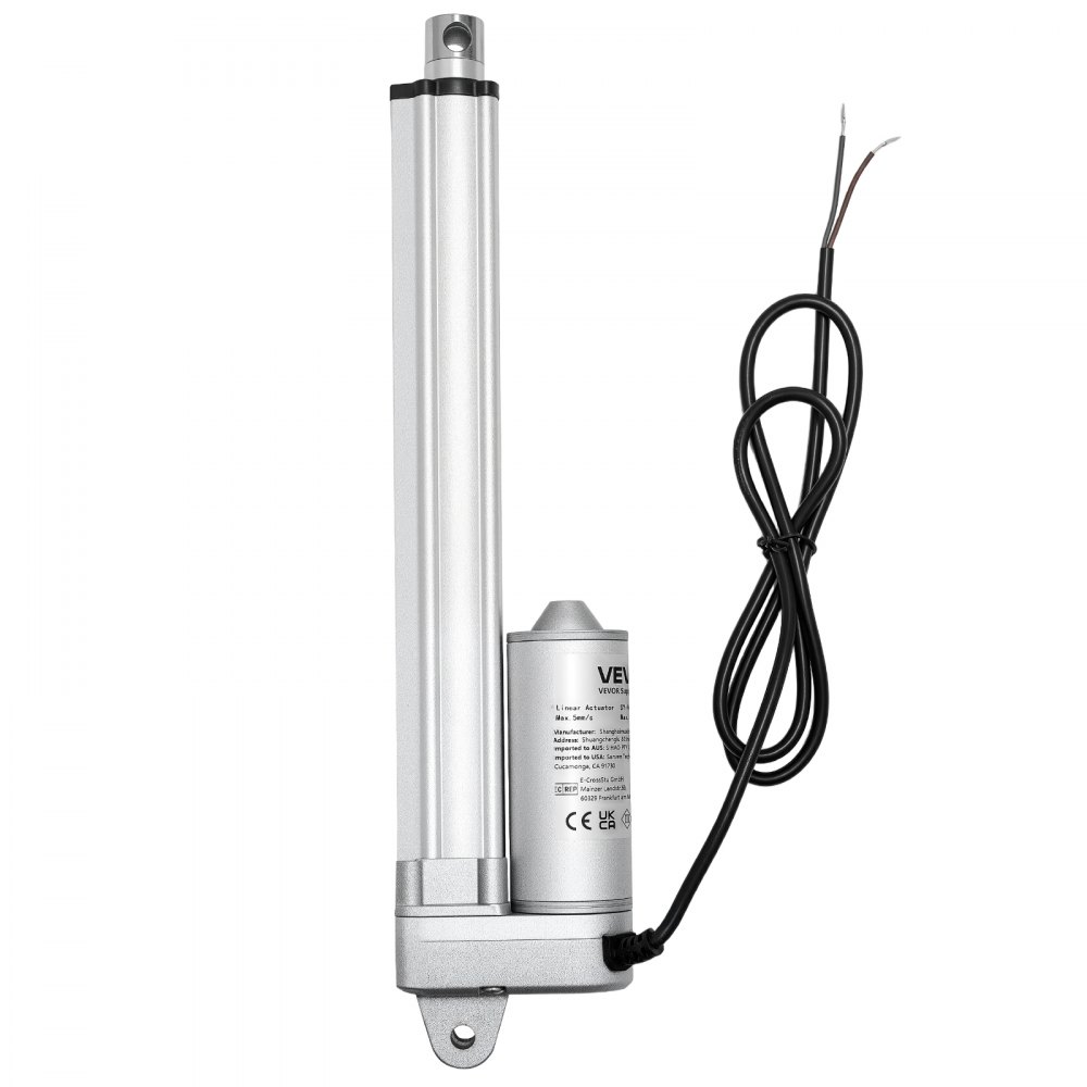 Siłownik liniowy VEVOR 12 V, silnik liniowy wodoodporny IP65 o długości 203,2 mm, siłownik liniowy 3000 N, siłowniki liniowe 5 mm/s z uchwytami montażowymi do trackerów słonecznych, maszyn przemysłowych, otwieraczy drzwi