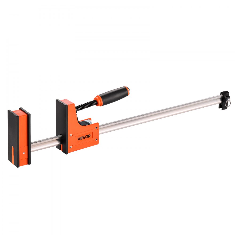 Zaciski stolarskie VEVOR, 2 szt., rozwarcie 762 mm, zestaw zacisków równoległych, zacisk typu F o nośności 680 kg, głębokość 98,4 mm, tworzywo sztuczne i stal węglowa, kolor pomarańczowy do obróbki metali