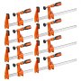 VEVOR Bar Clamps for Woodworking, 8-Pack, 15.24 cm and 30.48 cm F Clamps, 272 kg Load Limit, with Plastic Pad and Self-Locking Design, Malleable Iron and Carbon Steel, for Wood Working Metal Working