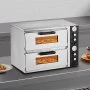 Piec elektryczny do pizzy VEVOR do pizzy 457 mm o mocy 2500 + 2500 W do 450°C, maszyna do pizzy z kontrolą czasu i temperatury oraz dwukomorowa, maszyna do pieczenia pizzy, maszyna do pizzy wielofunkcyjna