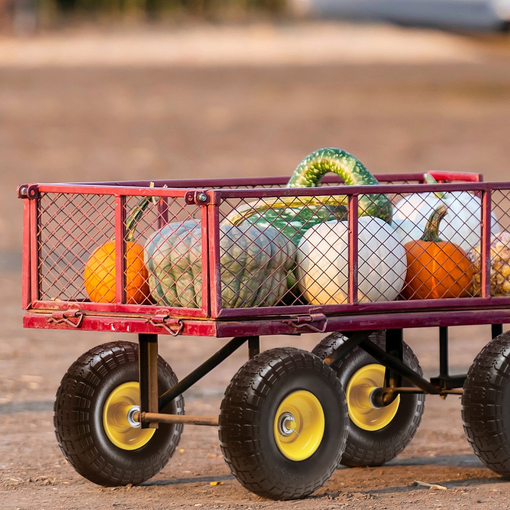 VEVOR 10-calowe koła z litego poliuretanu z oponami Run-Flat, 2 sztuki w opakowaniu, obciążenie dynamiczne 400 funtów, obciążenie statyczne 450 funtów, opony i koła bezdętkowe do wózków ręcznych, wózków narzędziowych, wózków platformowych, przyczep ogrodowych