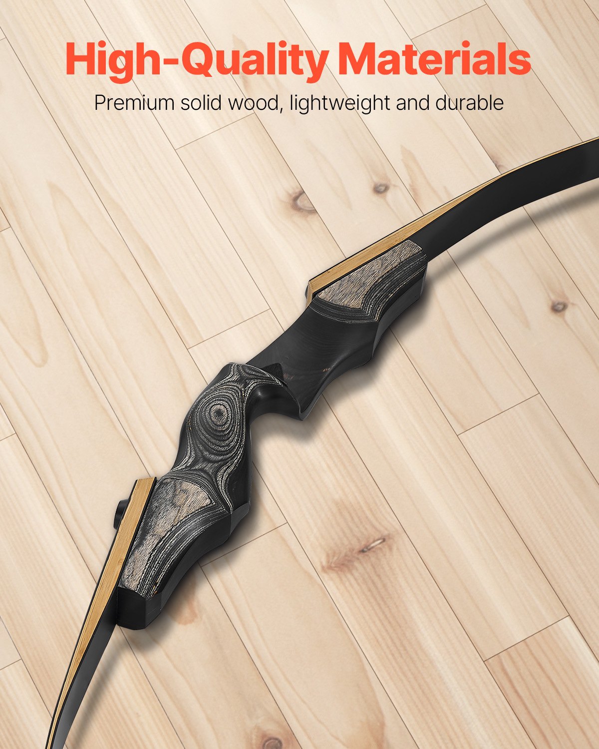 Zestaw łuku refleksyjnego i strzał VEVOR (1524 mm), drewniane łuki rozkładane, ergonomiczny zestaw łuku refleksyjnego dla praworęcznych, długi łuk do treningu strzeleckiego na świeżym powietrzu, dla początkujących i zaawansowanych, 13,61 kg